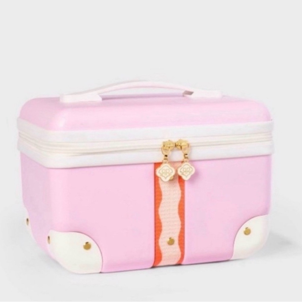 Roller Rabbit Pink and White Vanity Case